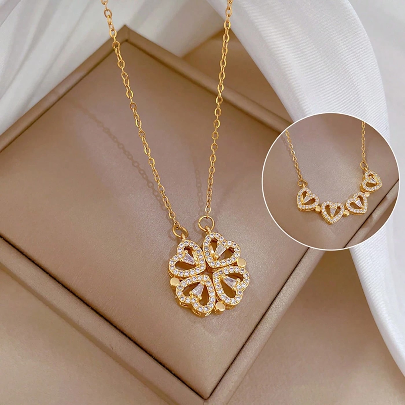 Corazón de Trébol™ – Collar Magnético de Amor & Suerte
